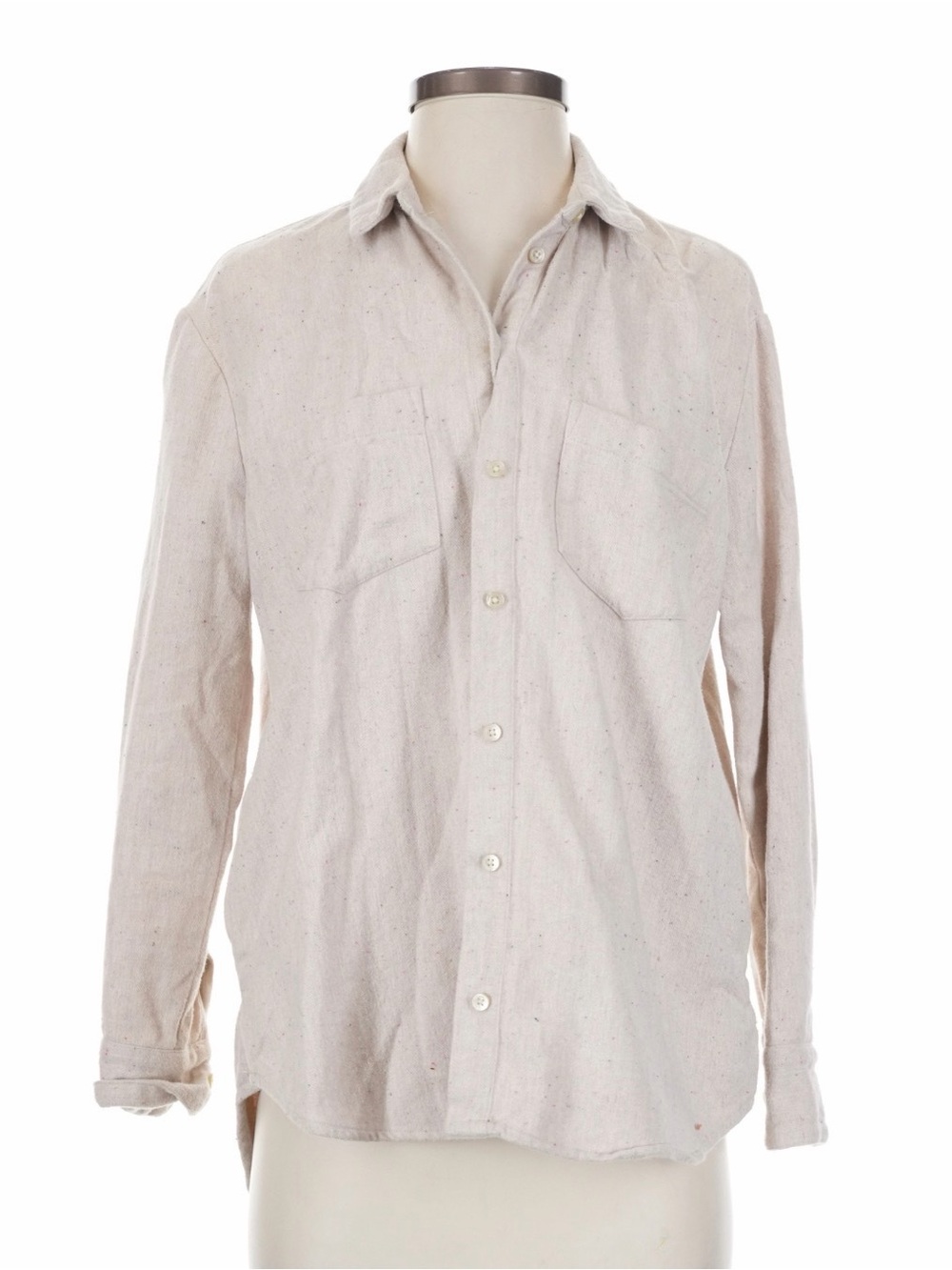 Madewell Speckled Beige Button-Up Shirt